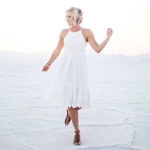 Zara summer white embroidered dress